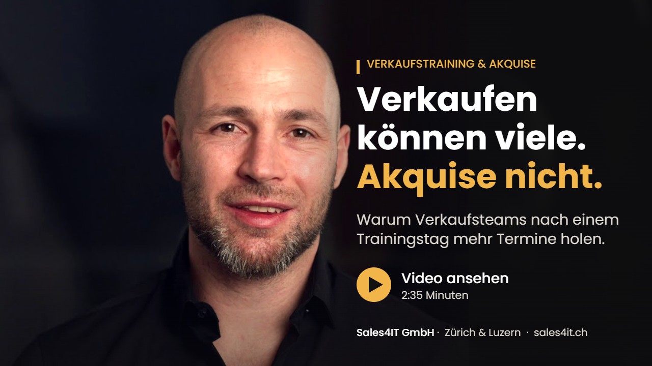 Verkaufstrainer von Sales4IT erklärt, warum Verkaufstraining und Akquise zusammengehören